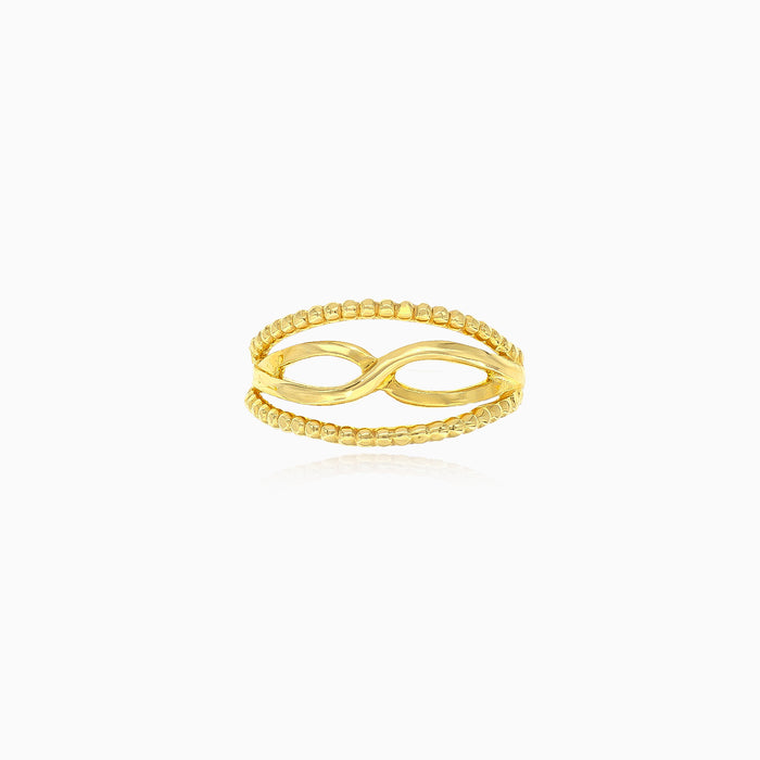 Yellow gold infinity ring