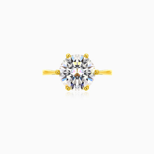 Round brilliant cut cubic zirconia ring