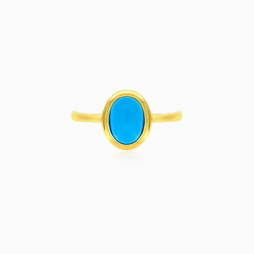 Gold turquoise gemstone ring