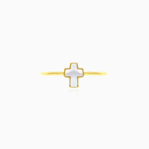 Cross mother of pearl yellow gold