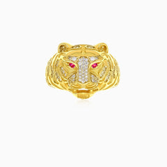 Zlatý prsten s tygří hlavou