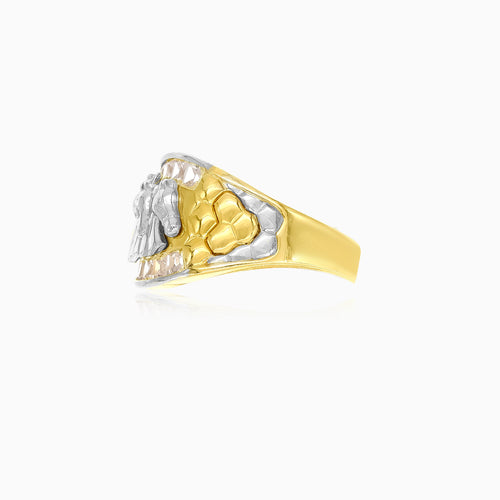 Two horses gold ring