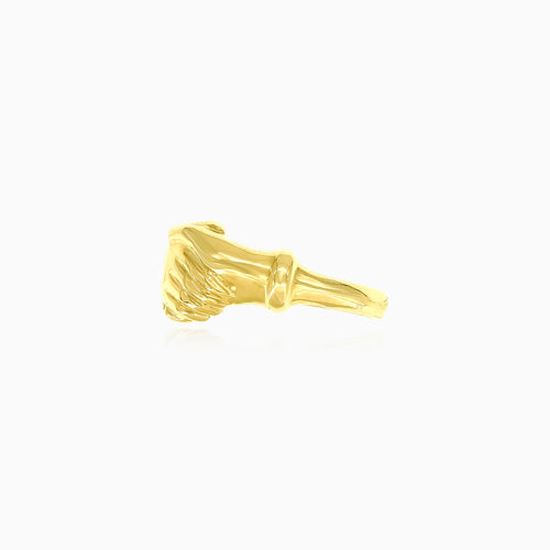 Antique promise yellow gold ring