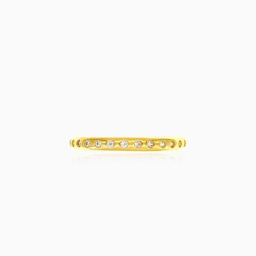 Round cut cubic zirconia gold ring