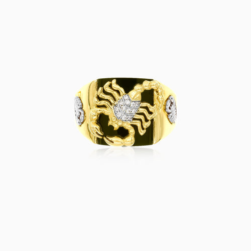 Fancy scorpion cubic zirconia gold ring