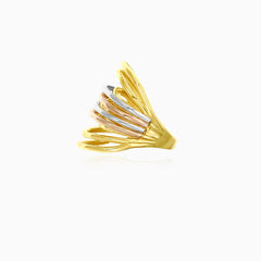 Tri-gold multilayered ring