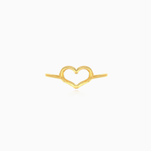 Krásný dámský prsten ze žlutého zlata se srdcem
