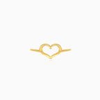 Lovely heart yellow gold women's ring