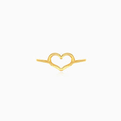 Lovely heart yellow gold women's ring