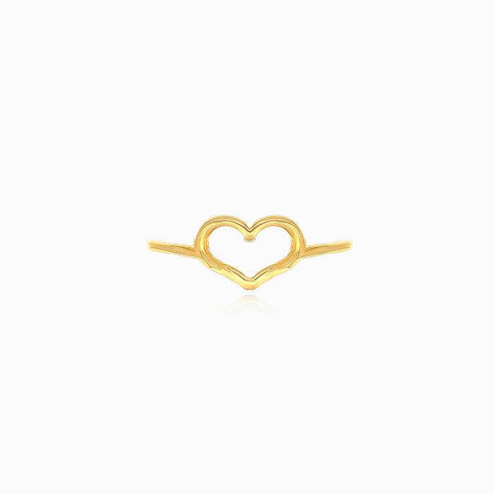 Anillo de mujer con corazón encantador en oro amarillo