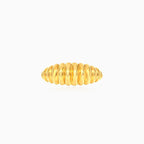 Chunky gold croissant dome ring