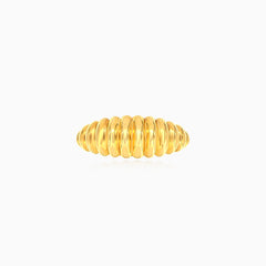 Chunky gold croissant dome ring