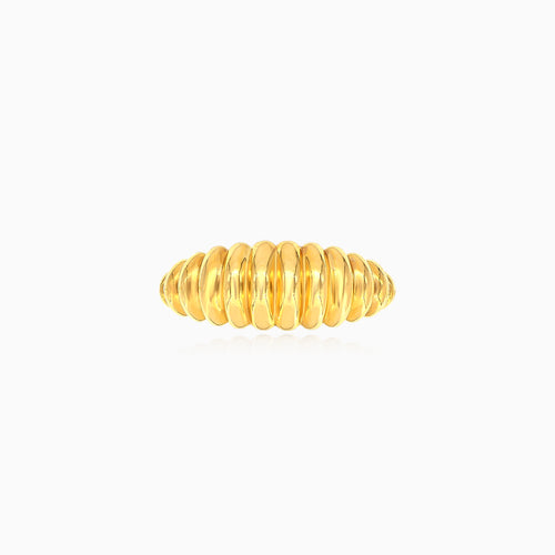 Chunky gold croissant dome ring