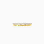 Yellow gold band ring with cubic zirconia