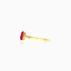 Gold ring with synthetic ruby