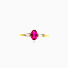 Gold ring with synthetic ruby