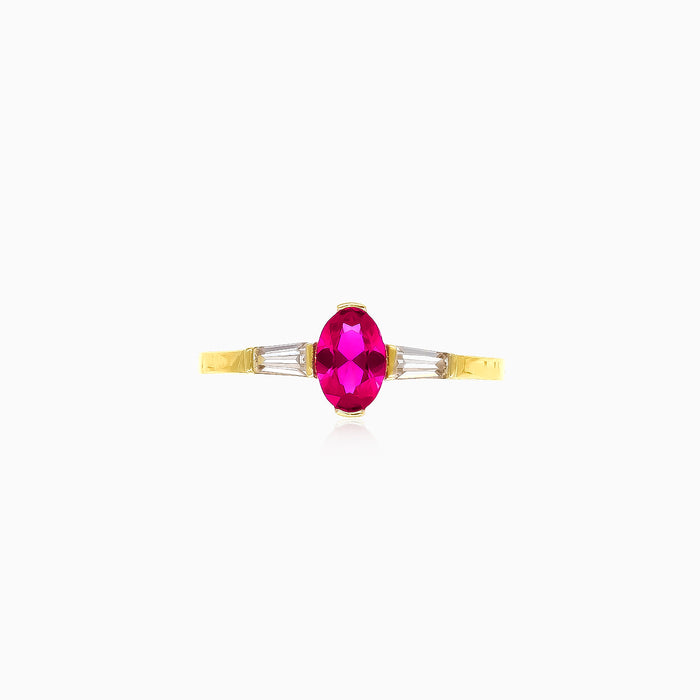 Goldring mit synthetischem Rubin