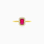 Royal rectangle ruby ring