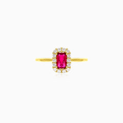 Royal rectangle ruby ring