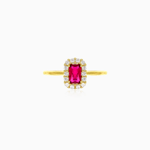 Royal rectangle ruby ring