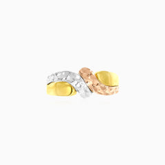 Tříbarevný zlatý prsten