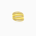 Lustrous cubic zirconia gold ring