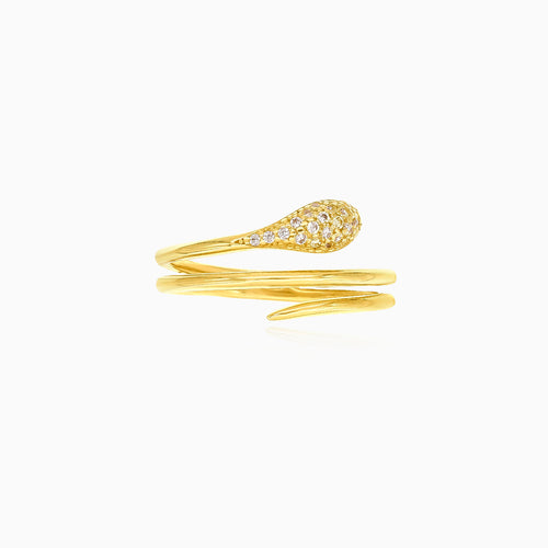 Wrap snake yellow gold ring