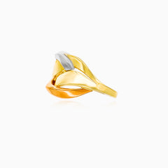 Twisted multitone gold ring