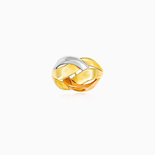 Kroucený vícebarevný zlatý prsten