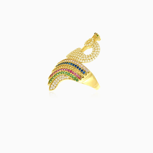 Peacock gold ring
