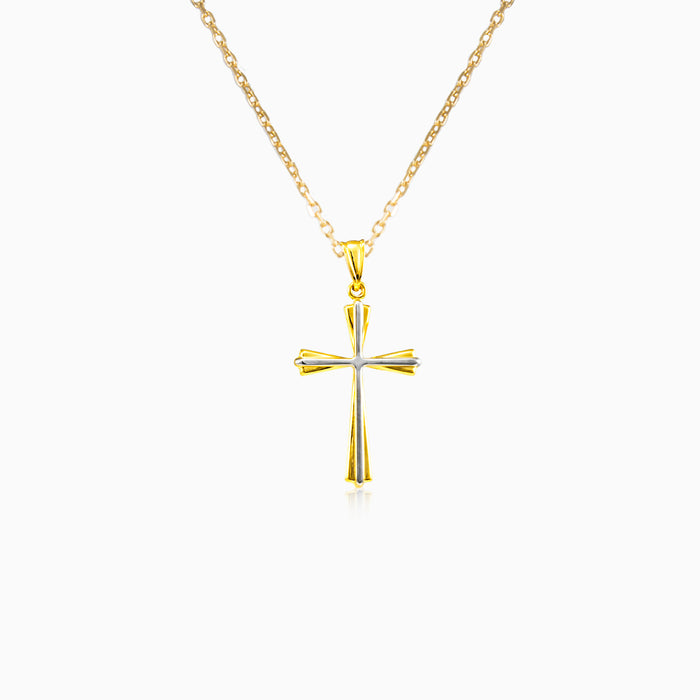 Doppeltes Goldkreuz Anhänger