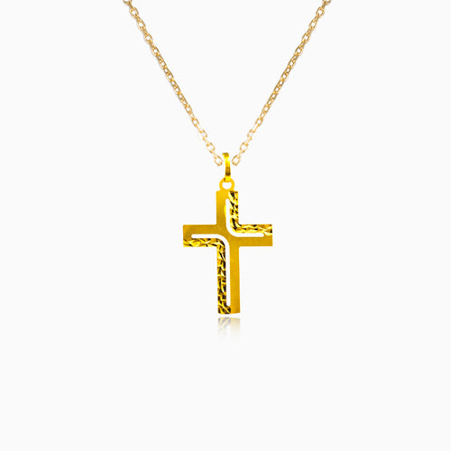 Cross pendant with diamond cut design