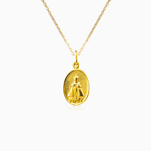 Yellow gold infant Jesus of Prague pendant
