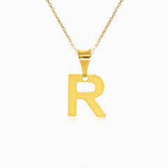Zlatý přívěsek písmene "R"