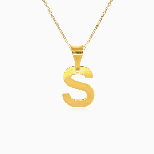 Zlatý přívěsek písmene "S"