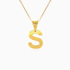 Gold pendant of letter S