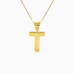 Zlatý přívěsek písmene "T"