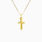 Small gold cross with diamond cut