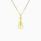 Yellow gold guitar pendant