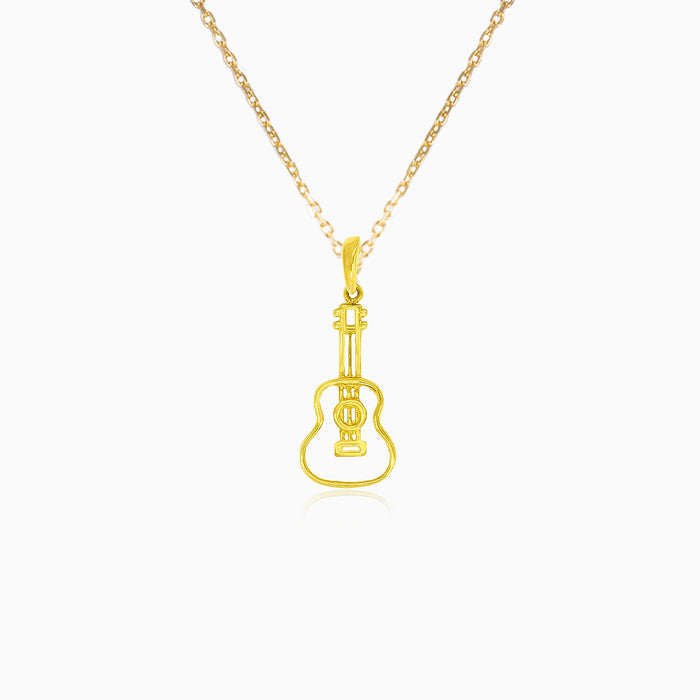 Anhänger in Gitarrenform aus Gelbgold
