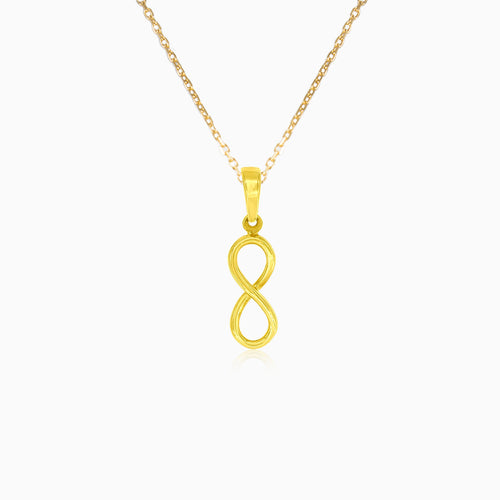 Lustrous yellow gold infinity pendant