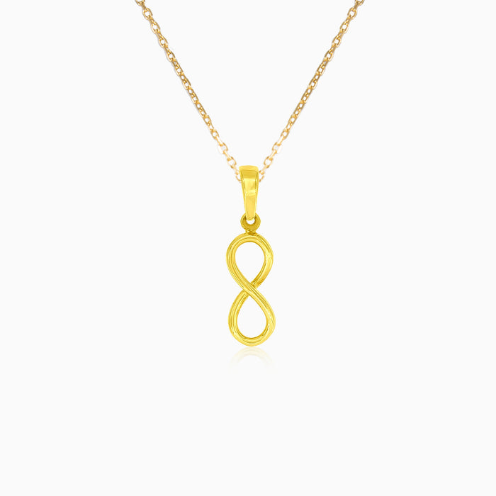 Lustrous yellow gold infinity pendant