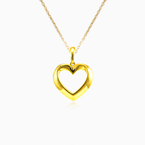 Yellow gold pendant heart cut shape