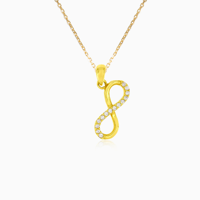 Yellow gold infinity pendant