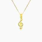 Women's violin key gold pendant