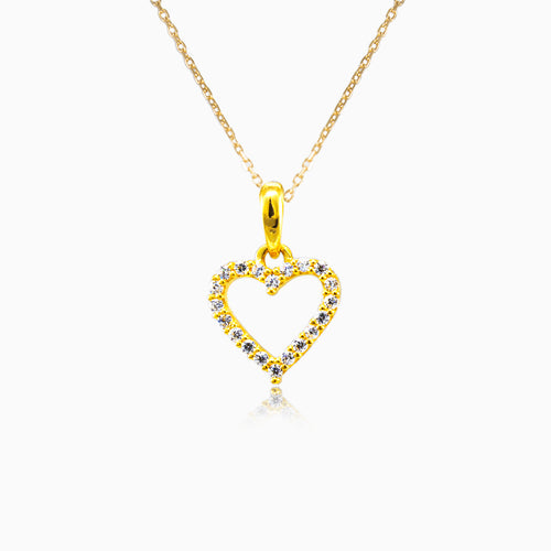 Dazzling heart pendant with cubic zirconia on both sides