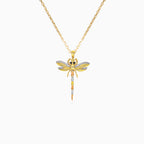 Gold dragonfly pendant