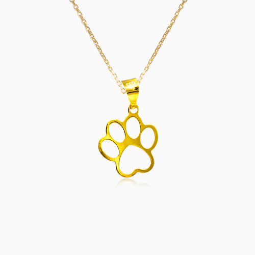 Yellow gold dog paw pendant