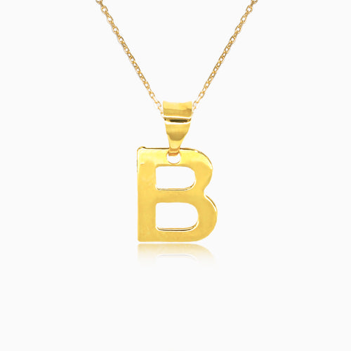 Gold pendant of letter "B"
