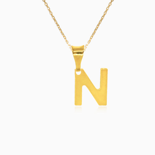 Zlatý přívěsek písmene "N"